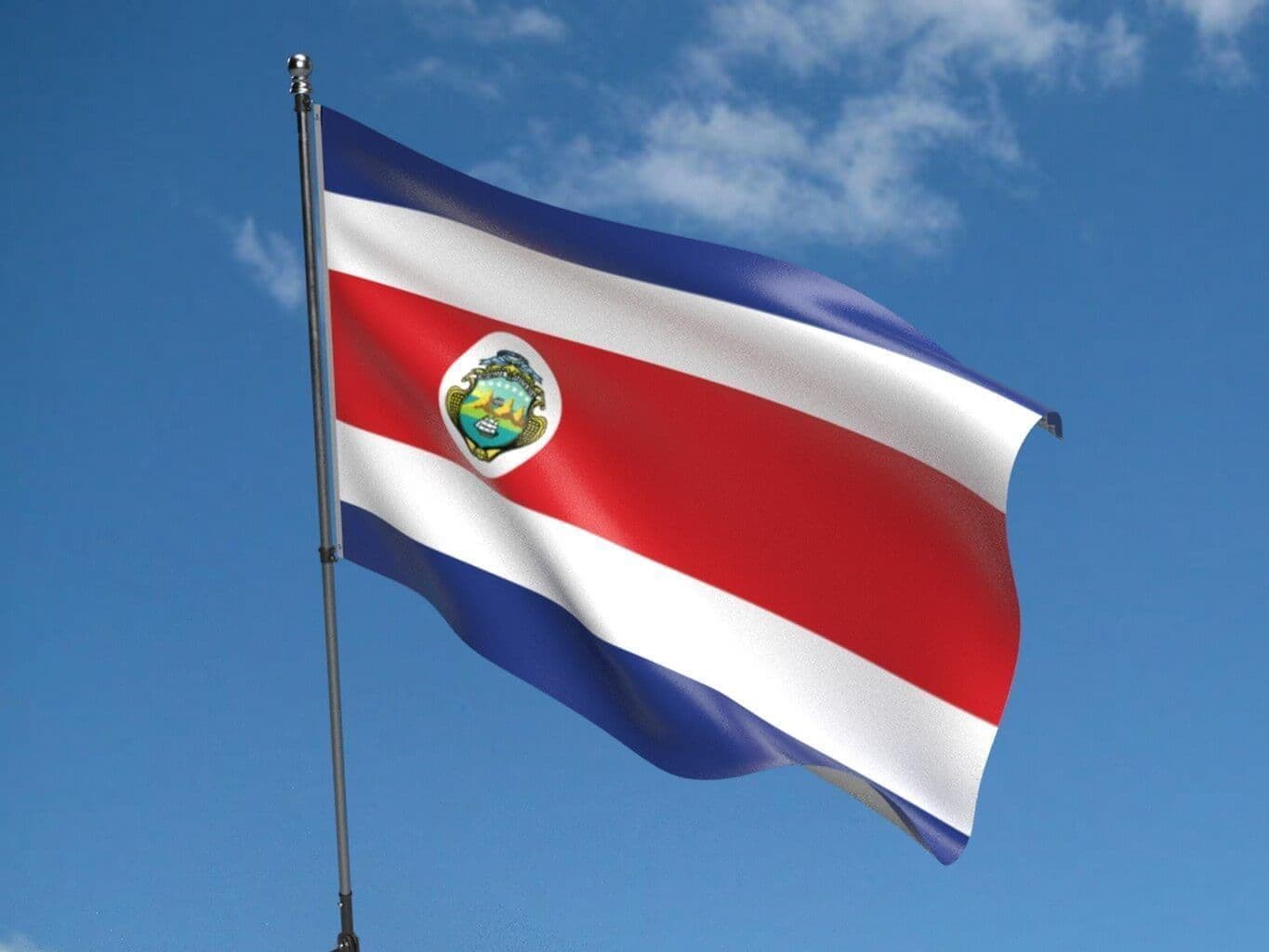 Costa Rican Flag Waving