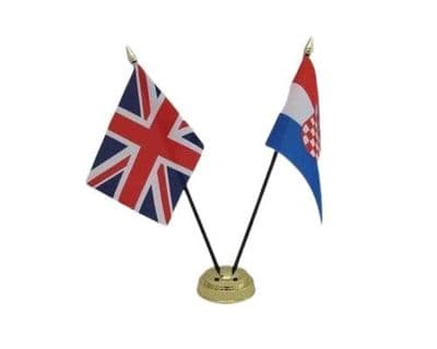 Croatia with UK Friendship Table Flag
