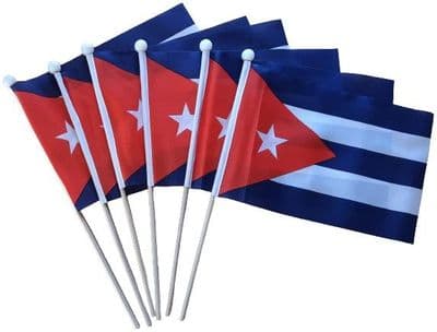 Cuba Hand Flag - 6 Pack
