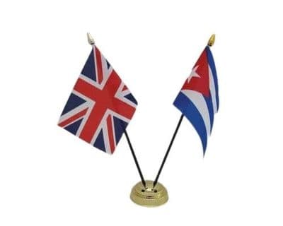 Cuba with UK Friendship Table Flag