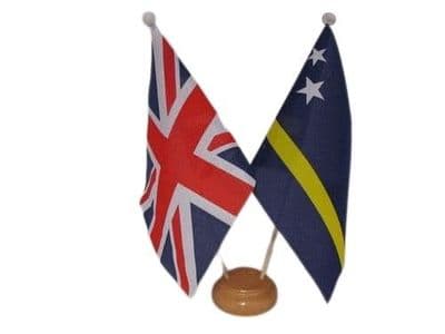 Curacao Friendship Table Flag - Wood