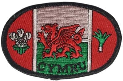 Cymru Dragon Oval Embroidered Sew on patch