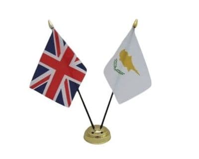 Cyprus with UK Friendship Table Flag