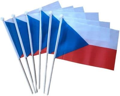 Czech Republic Hand Flag - 6 Pack