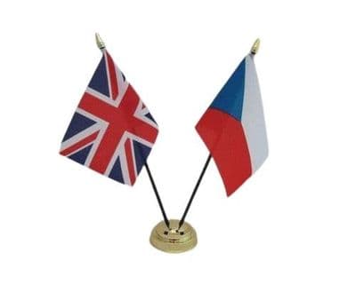Czech Republic with UK Friendship Table Flag
