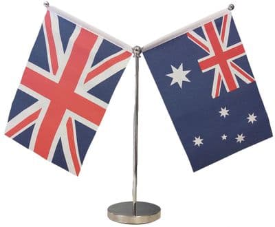 DELUXE Australia Friendship Table Flag - Chrome