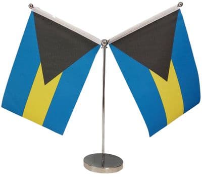 DELUXE Bahamas Double Chrome Table Flag