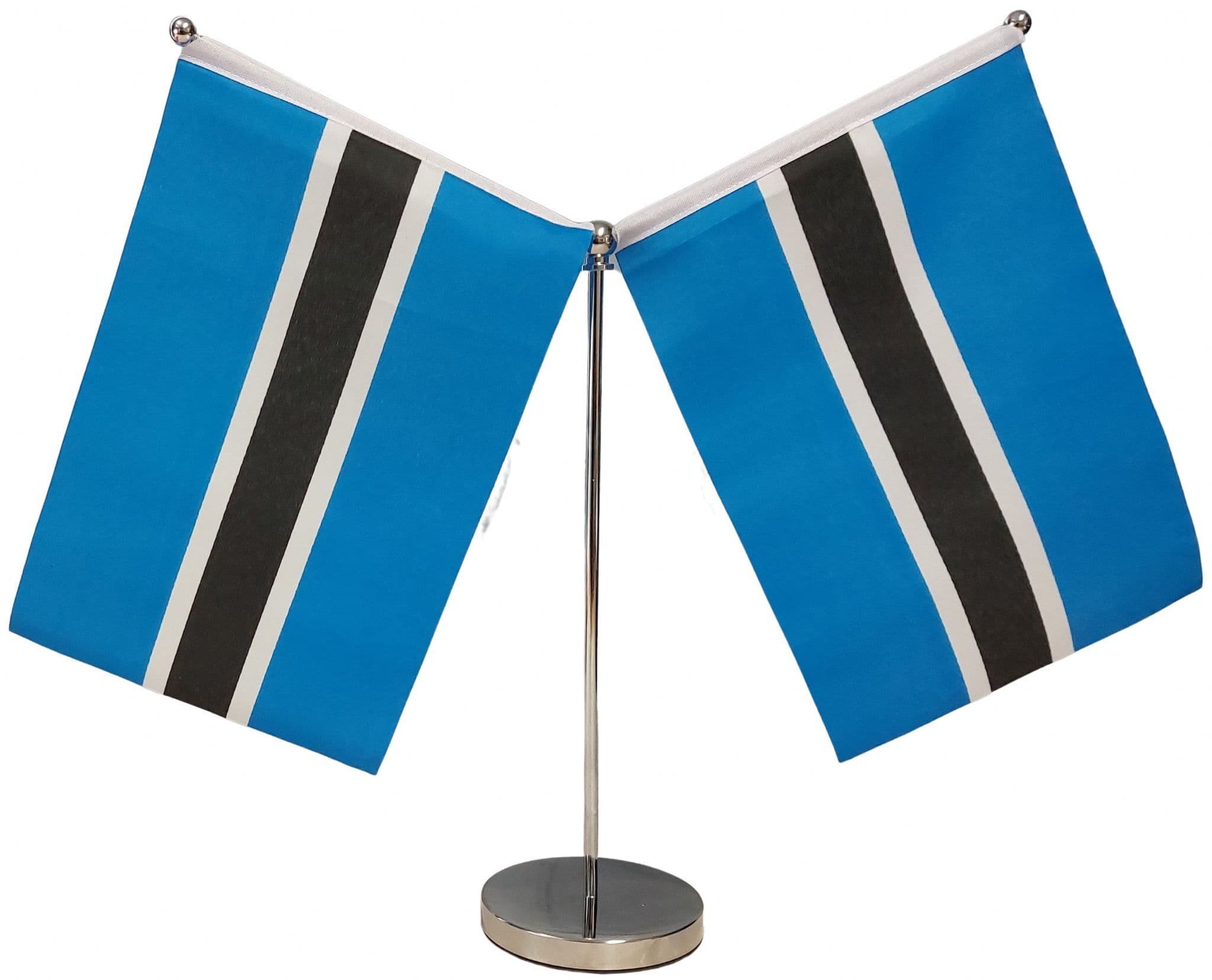 Botswana Double Chrome Table Flag | Free UK Delivery | NWFlags