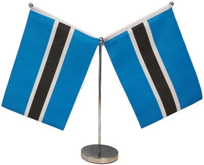 DELUXE Botswana Double Table Flag - Chrome