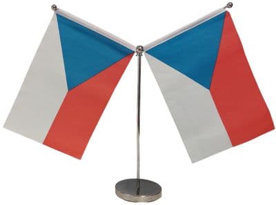 DELUXE Czech Double Table Flag - Chrome