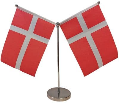 DELUXE Denmark Double Table Flag - Chrome