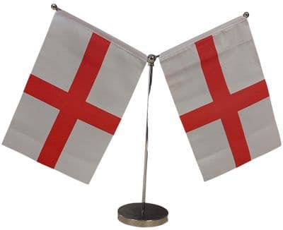 DELUXE England Double Table Flag - Chrome