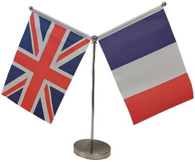 DELUXE France Friendship Table Flag - Chrome