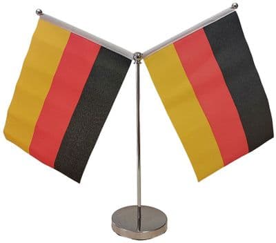 DELUXE Germany Double Table Flag - Chrome