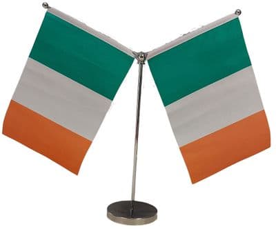 DELUXE Ireland Double Chrome Table Flag