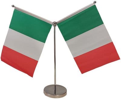 DELUXE Italy Double Table Flag - Chrome