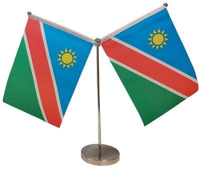 DELUXE Namibia Double Chrome Table Flag
