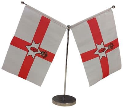 DELUXE Northern Ireland Double Chrome Table Flag