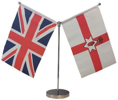 DELUXE Northern Ireland Friendship Chrome Table Flag
