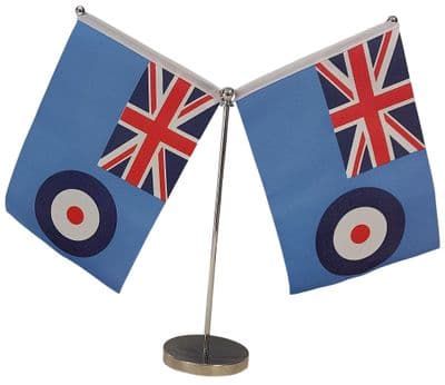 DELUXE RAF Ensign Double Table Flag - Chrome