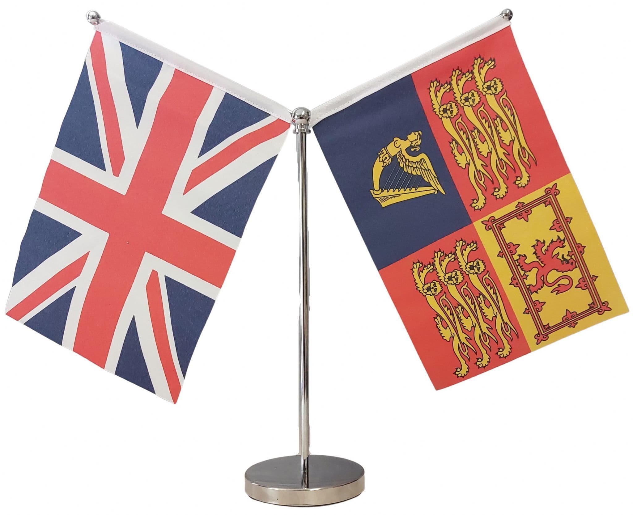 UK Royal Standard Friendship Chrome Table Flag | NWFlags
