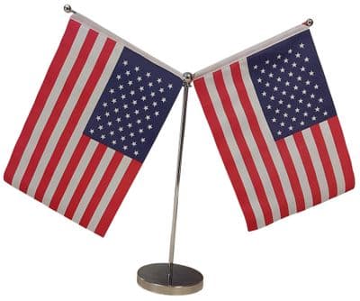 DELUXE USA Double Table Flag - Chrome