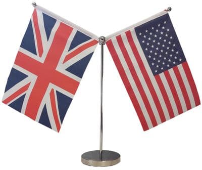 DELUXE USA Friendship Table Flag - Chrome