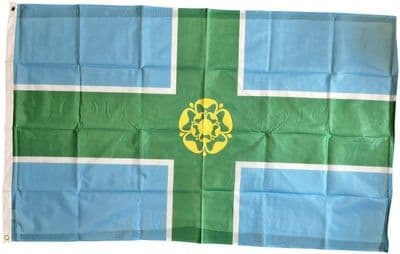 Derbyshire Flag 5ft x 3ft - Knitted Heavy Polyester