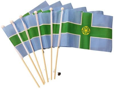 Derbyshire Hand Flag - 6 Pack