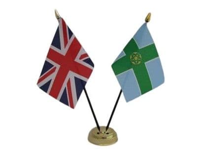 Derbyshire with UK Friendship Table Flag