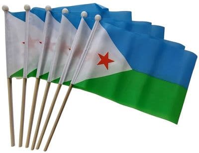Djibouti Hand Flag - 6 Pack