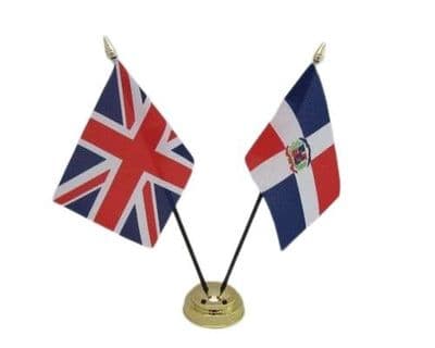 Dominican Republic with UK Friendship Table Flag