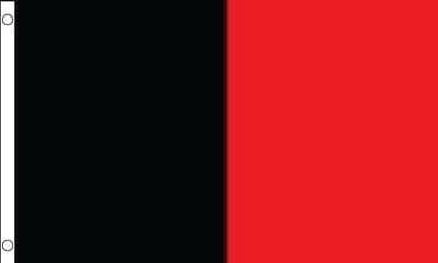 Down 5ft x 3ft Flag - Black and Red