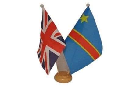 DR Congo Friendship Table Flag - Wood