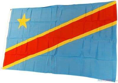 DR Congo Kinshasa/Zaire Flag - 5ft x 3ft | Standard Polyester