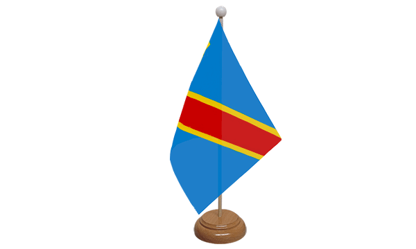 DR Congo Wooden Table Flag