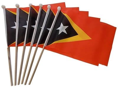 East Timor Hand Flag - 6 Pack