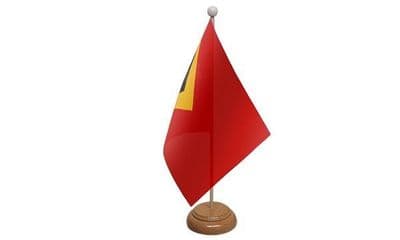 East Timor Wooden Table Flag