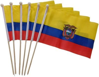 Ecuador Hand Flag - 6 Pack
