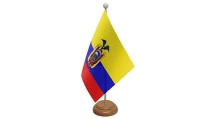 Ecuador Wooden Table Flag