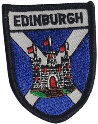 Edinburgh Castle (Blue) Shield Embroidered Sew on patch