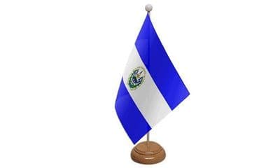 El Salvador Wooden Table Flag