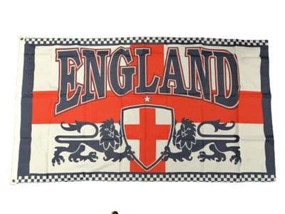 England 2 Lions Flag - 5ft x 3ft | Standard Polyester
