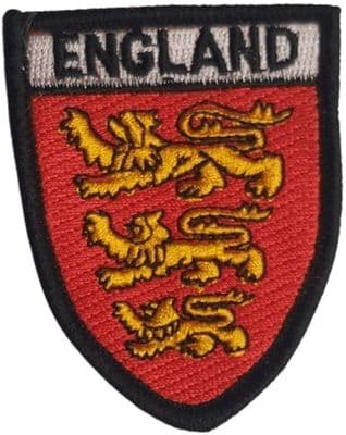 England 3 Lions on Shield Embroidered Sew on patch