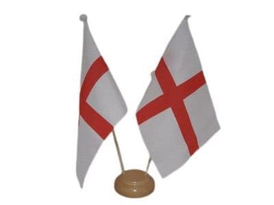 England Double Table Flag - Wood
