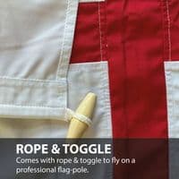 England Sewn Flag with Rope & Toggle - 1.5ft x 1ft | NWFlags