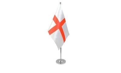 England Table Flag - Satin