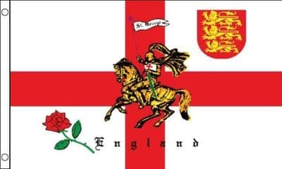 English Rose and Lion Flag - 3ft x 2ft | Standard Polyester
