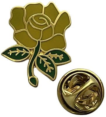 English Rose Yellow Pin Badge