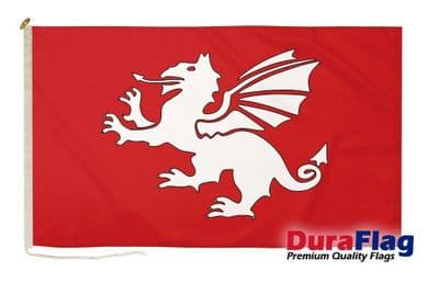 English White Dragon C Premium Quality DuraFlag Rope & Toggle - 5ft x 3ft